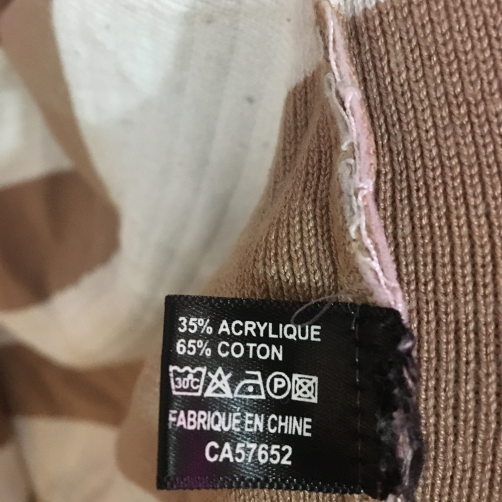 Brown and White Striped Women's Sweater - Picture 5 of 5